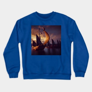 Viking Raiders on Longships Crewneck Sweatshirt